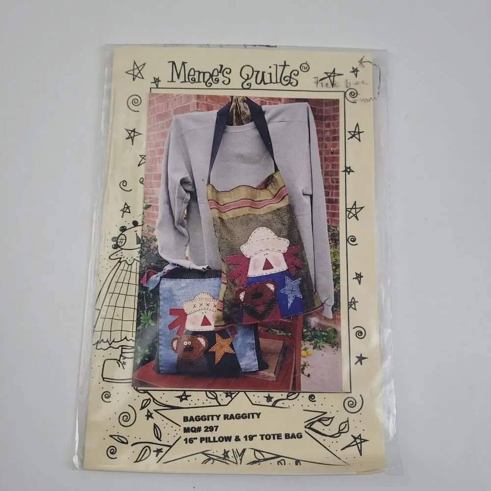 Vtg Meme's Quilts, Baggity Baggity, #297, uncut quilting pattern 11x13
